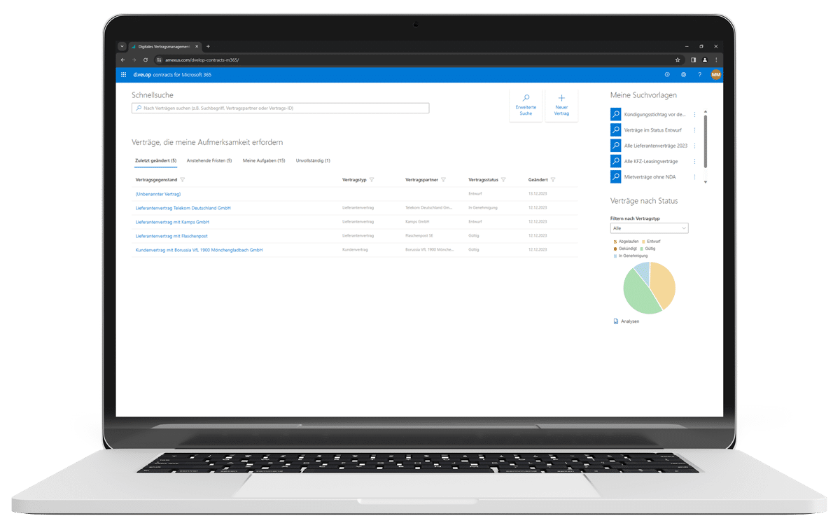 Vertragsmanagement mit SharePoint und M365